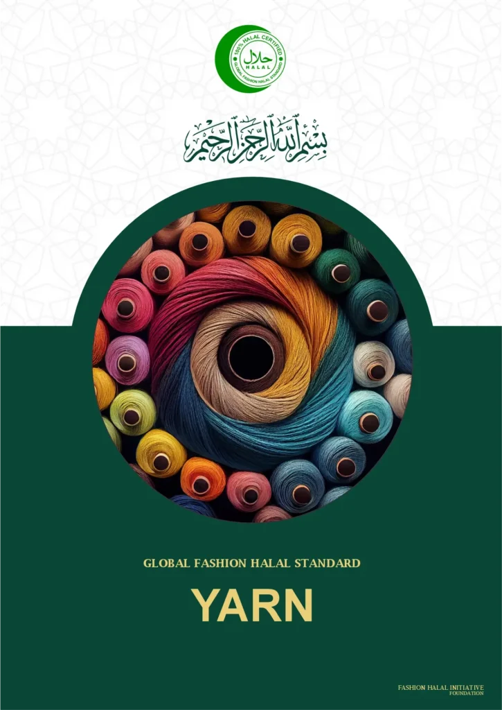 Global Fashion Halal Standard for fashion yarn showcasing colorful yarn, promoting halal compliance in fashion components.